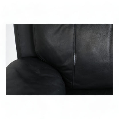 Nyrenset | Sort Mayfield 2-seter manuell recliner-sofa i skinn