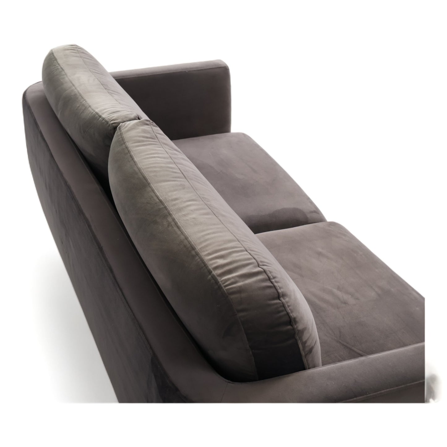 Nyrenset | Mørk grå 2-seter sofa i velur
