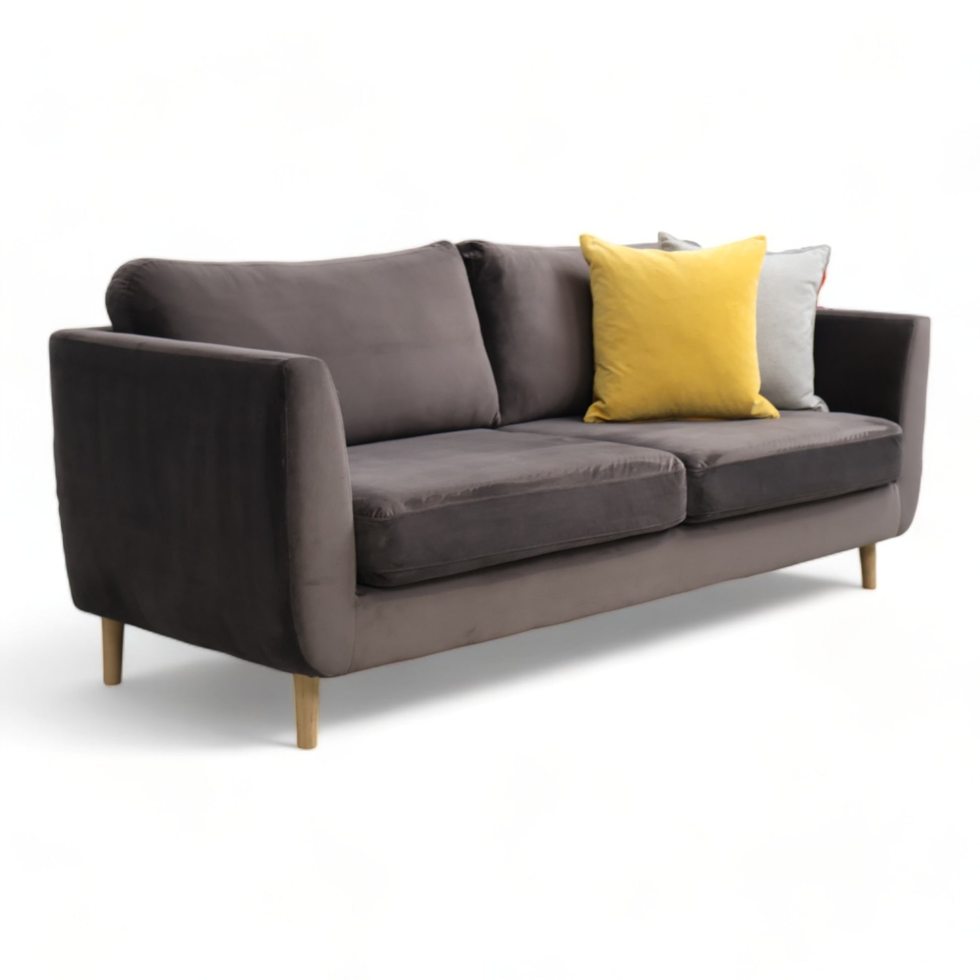 Nyrenset | Mørk grå 3-seter sofa i velur