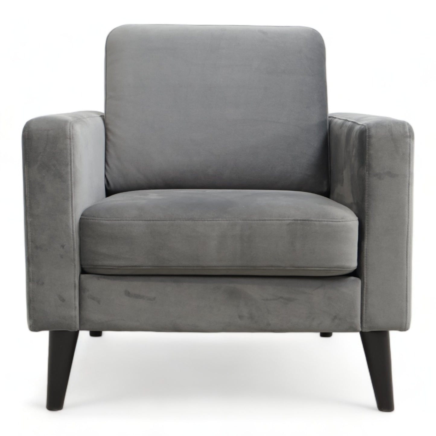 Nyrenset | Grå lounge stol i velur fra A-Møbler