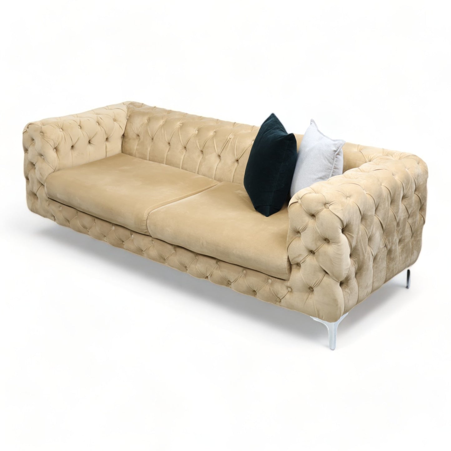 Nyrenset | Gyllen velur Chester design 2-seter sofa