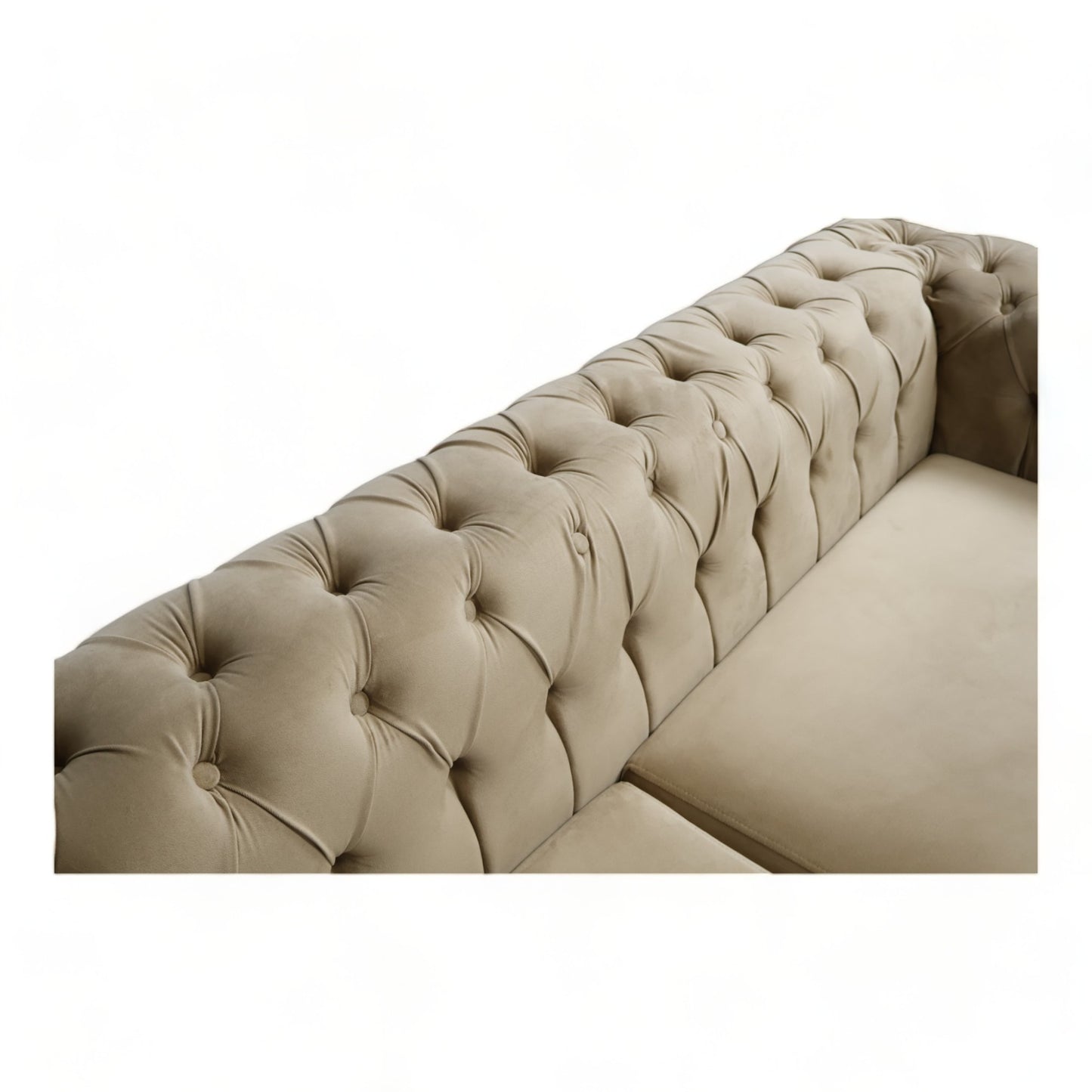 Nyrenset | Gyllen velur Chester design 2-seter sofa