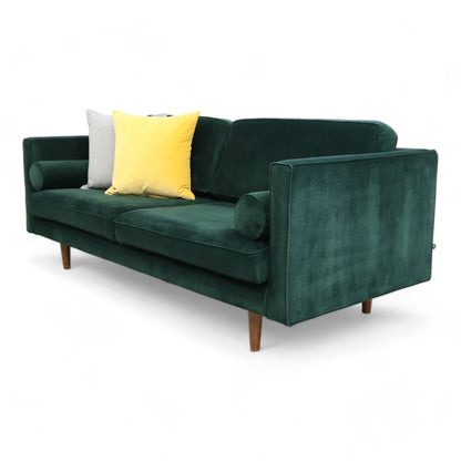 Nyrenset | Mørk grønn Sofacompany Harper 3-seter sofa i velur