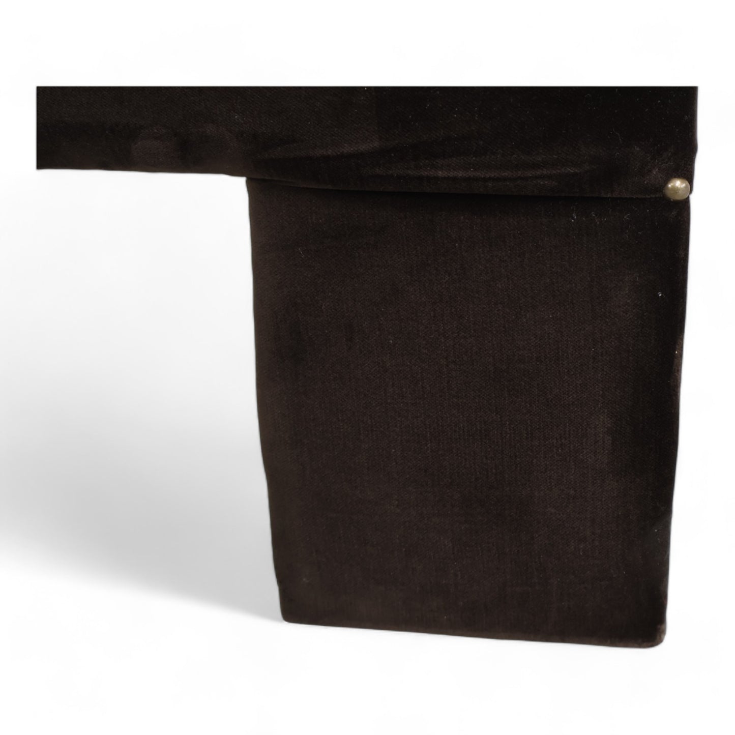 Ubrukt | Mørk brun sengegavl i velur