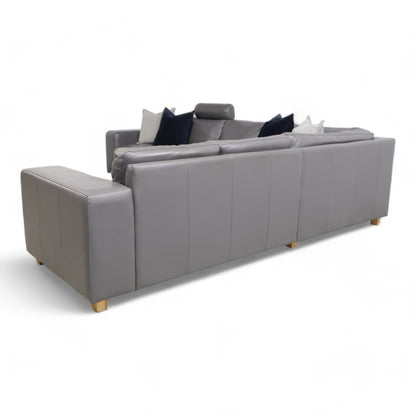 Nyrenset | Grå Hjort Knudsen hjørnesofa i skinn