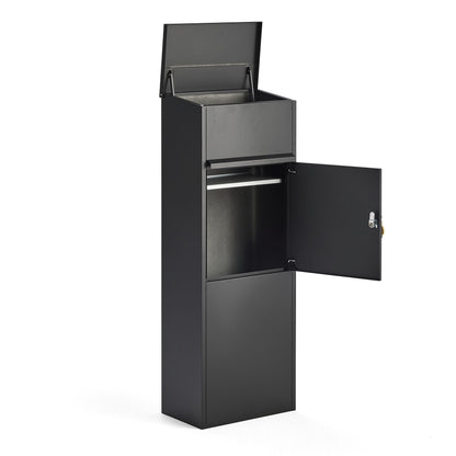 Helt nytt | Postkasse PARCEL, H1050 B380 D230 mm, svart