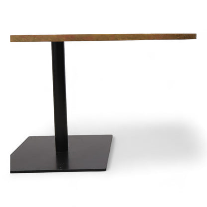 Kvalitetssikret | Robust rundt bord med brun plate og metallkant