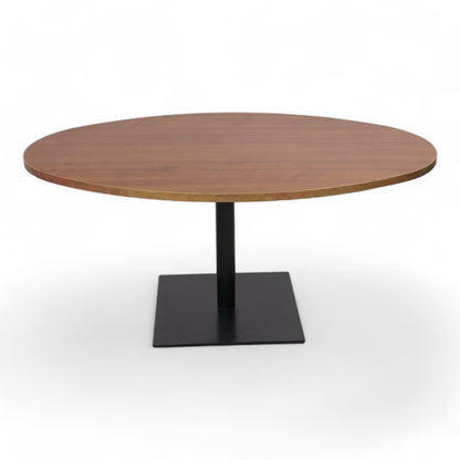 Kvalitetssikret | Robust rundt bord med brun plate og metallkant