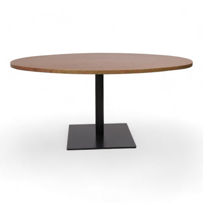 Kvalitetssikret | Robust rundt bord med brun plate og metallkant