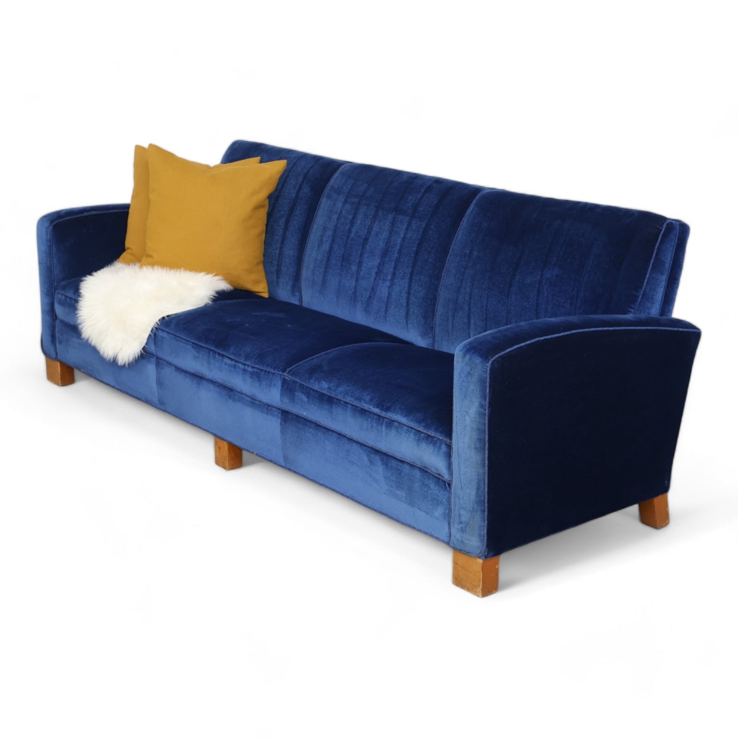 Nyrenset | Blå 3-seter sofa i velur