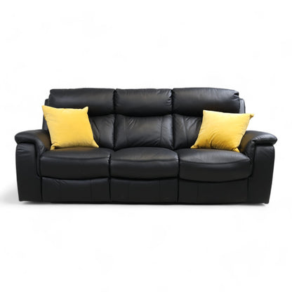 Nyrenset | Mayfield Sofa 3-seter reclinersofa i sort hud/PVC