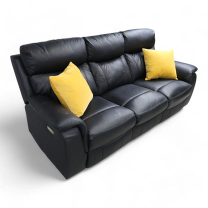 Nyrenset | Mayfield Sofa 3-seter reclinersofa i sort hud/PVC