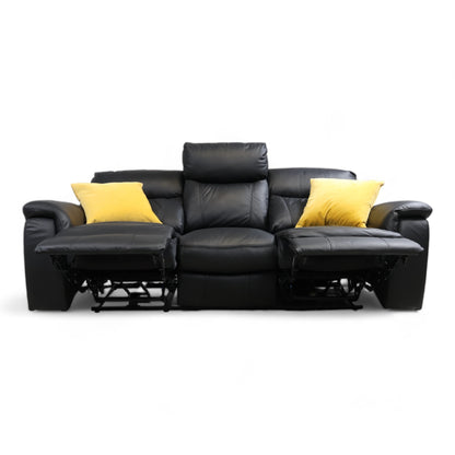 Nyrenset | Mayfield Sofa 3-seter reclinersofa i sort hud/PVC