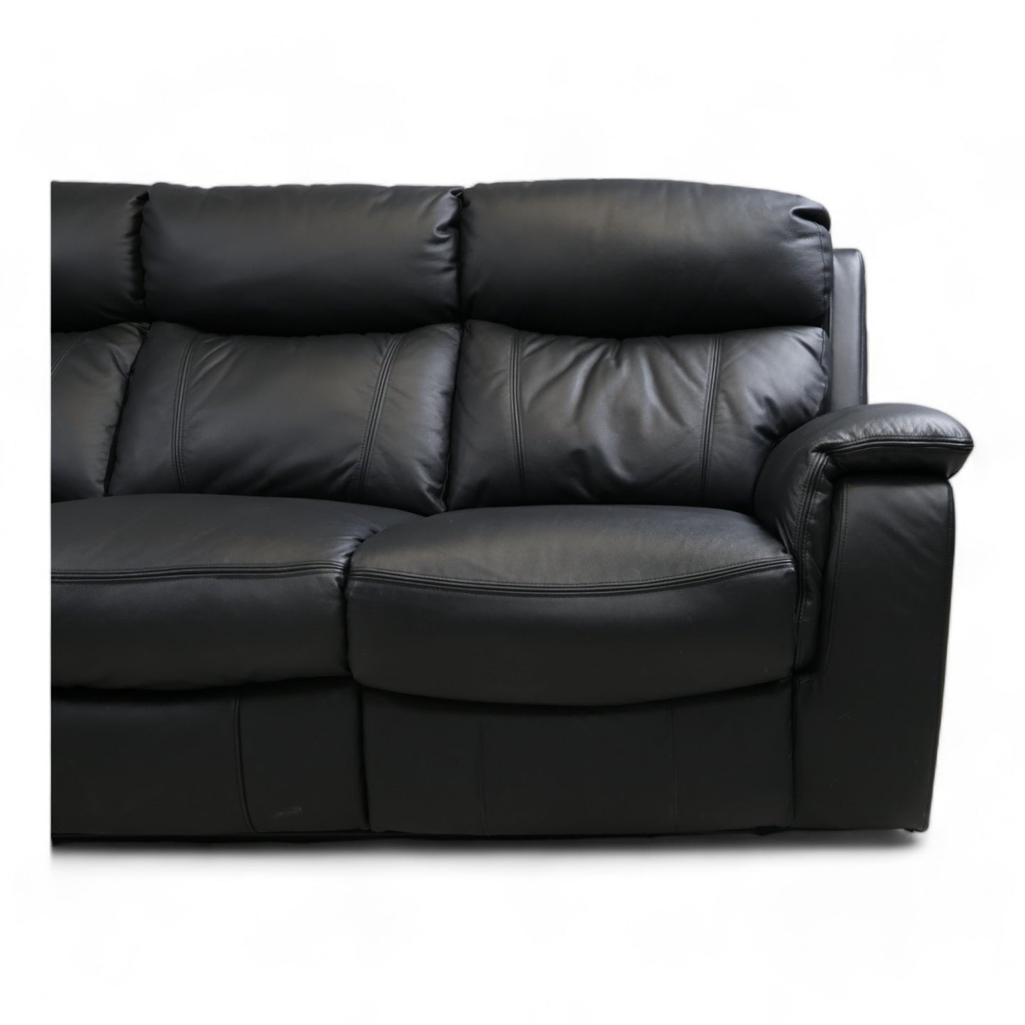 Nyrenset | Mayfield Sofa 3-seter reclinersofa i sort hud/PVC