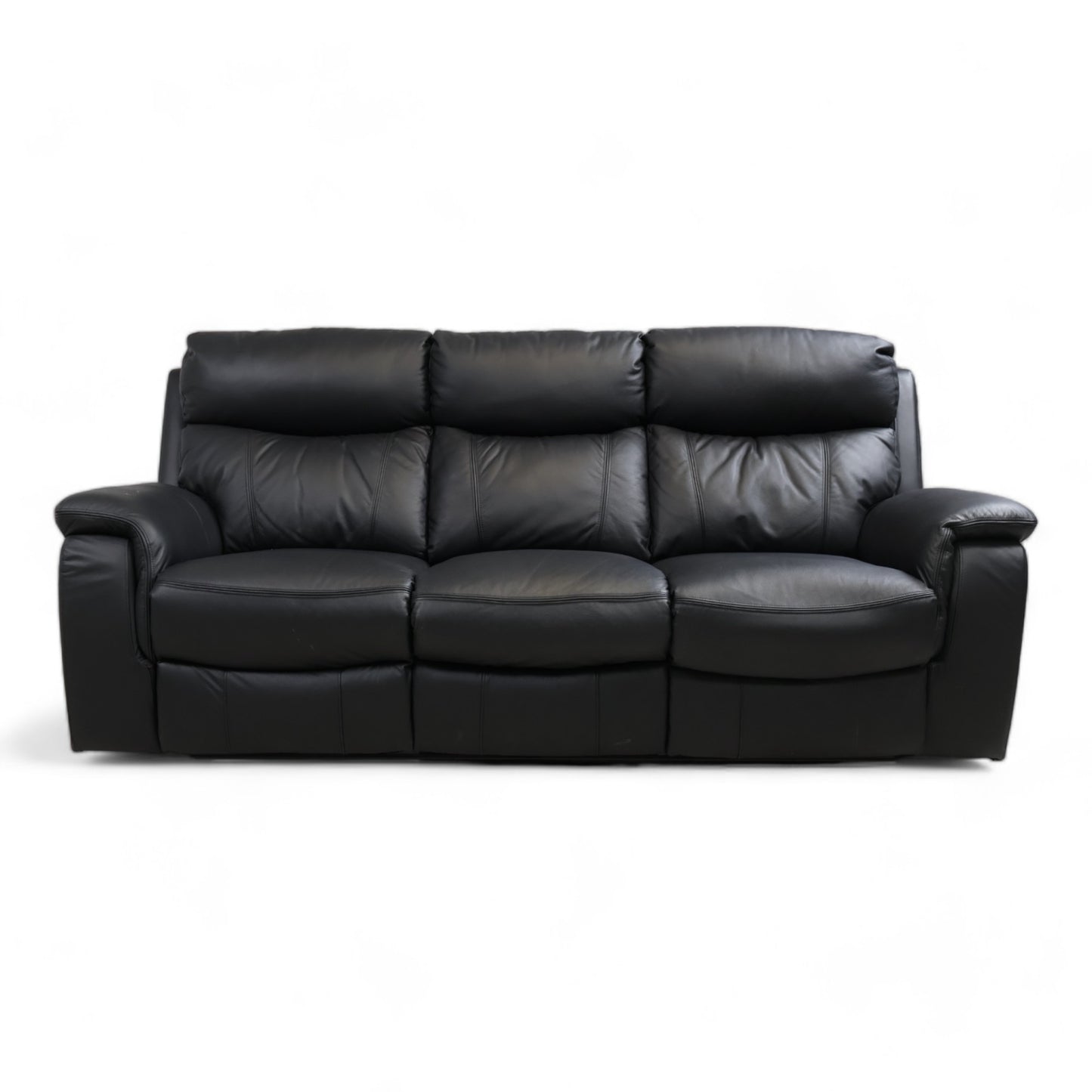 Nyrenset | Mayfield Sofa 3-seter reclinersofa i sort hud/PVC