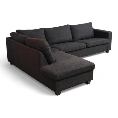 Nyrenset | Sort Sits sofa med sjeselong