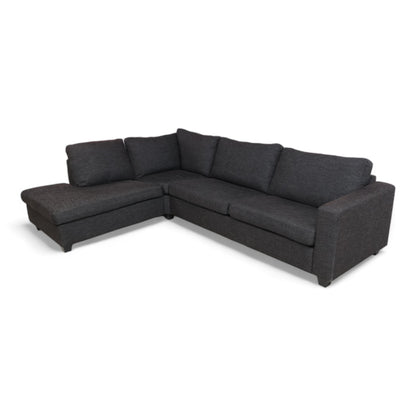 Nyrenset | Sort Sits sofa med sjeselong