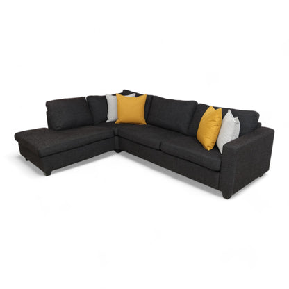Nyrenset | Sort Sits sofa med sjeselong