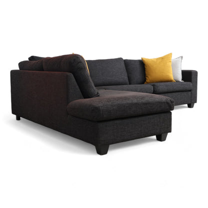 Nyrenset | Sort Sits sofa med sjeselong