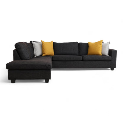 Nyrenset | Sort Sits sofa med sjeselong