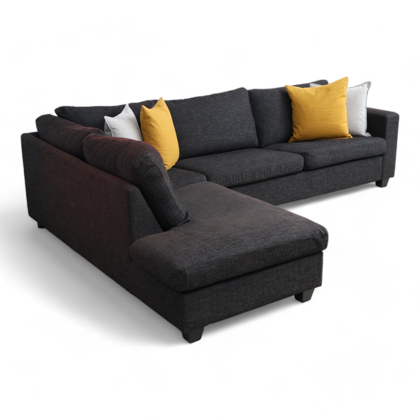 Nyrenset | Sort Sits sofa med sjeselong
