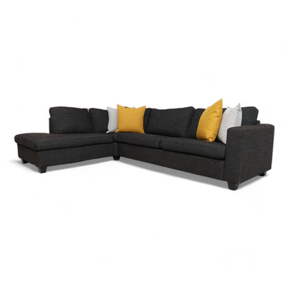 Nyrenset | Sort Sits sofa med sjeselong