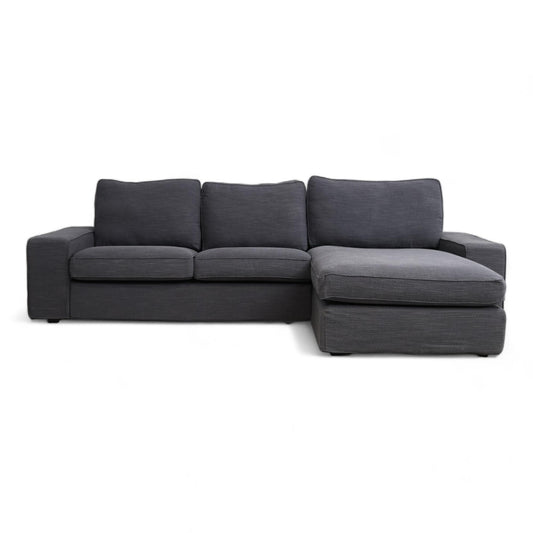 Nyrenset | Mørk grå IKEA Kivik sofa med sjeselong
