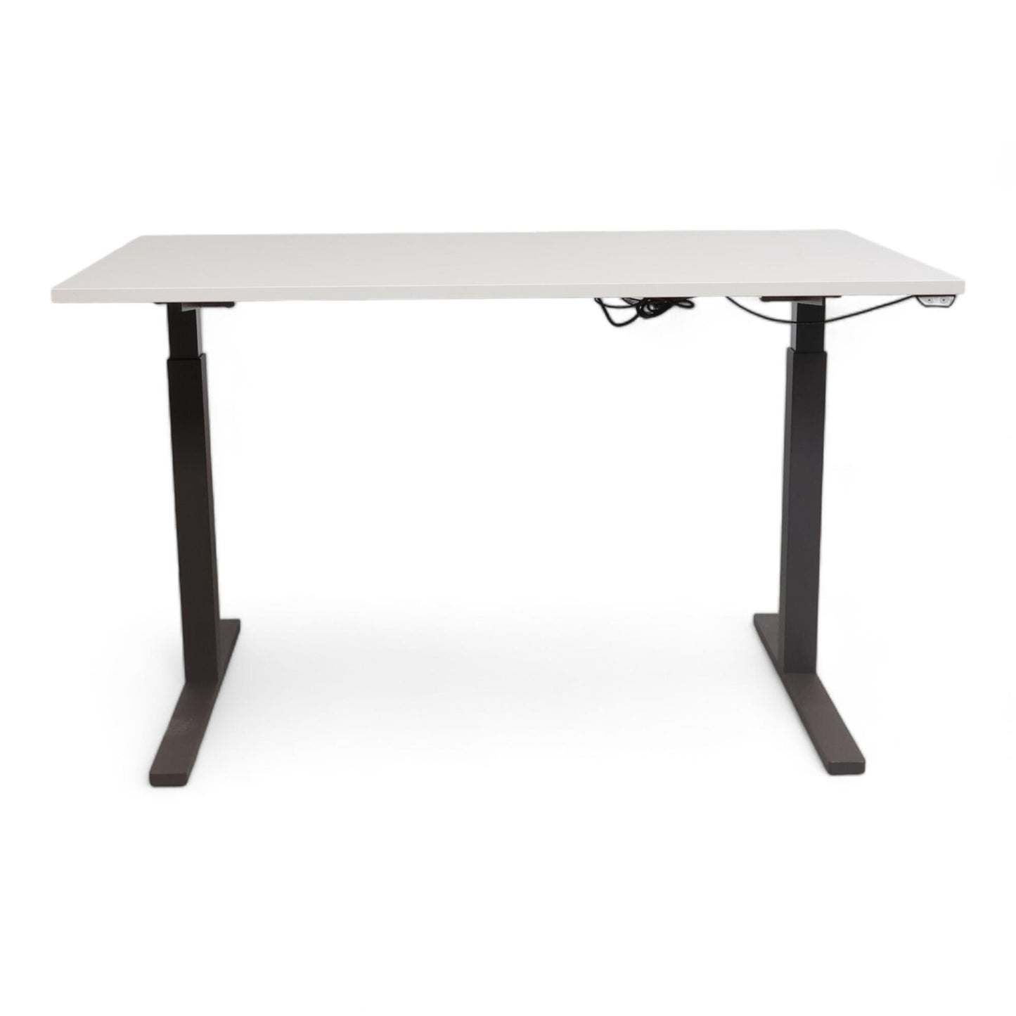 Kvalitetssikret | Rol Ergo elektrisk hev/senk skrivebord, hvit/nøttebrun, 140x80 cm