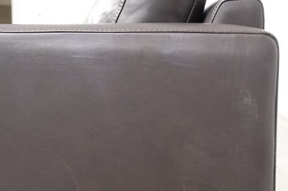 Nyrenset | Mørk brun Bolia North sofa med sjeselong i skinn