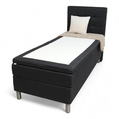 Nyrenset | Mørk grå DreamZone kontinentalseng 90x200 GOLD C35