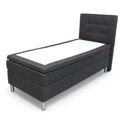 Nyrenset | Mørk grå DreamZone kontinentalseng 90x200 GOLD C35