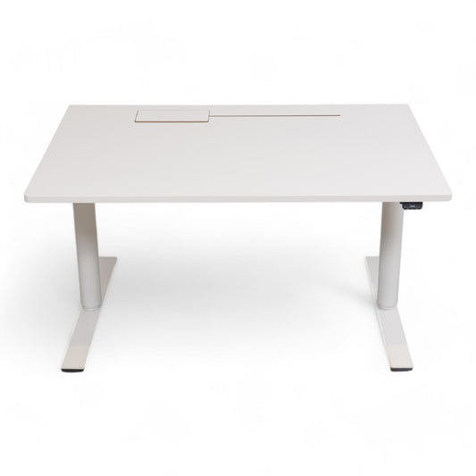 Kvalitetssikret | 120x80 cm, Elektriske hev/senk skrivebord i hvit fra Dencon Delta