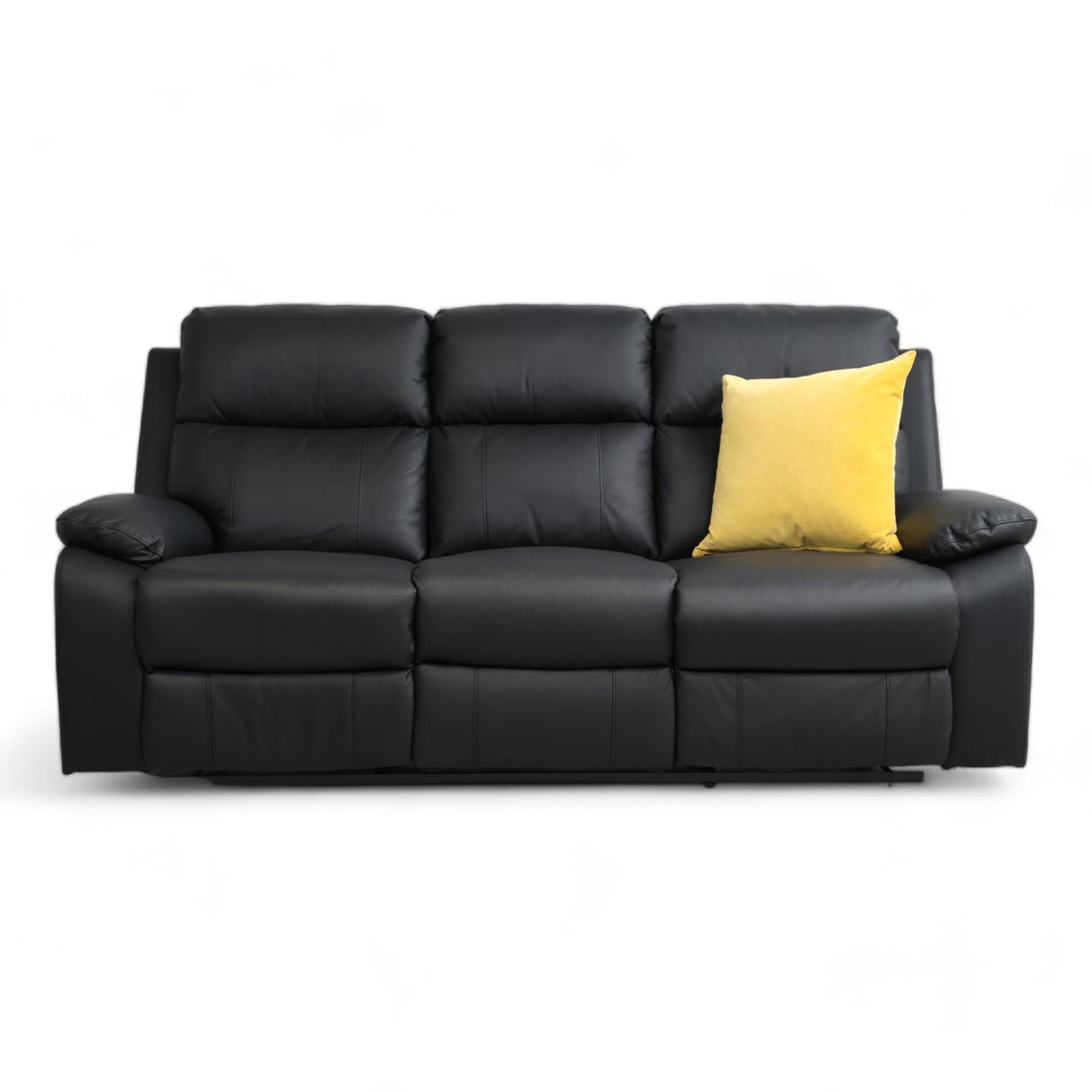 Nyrenset | Sort Mora recliner 3-seter i skinn