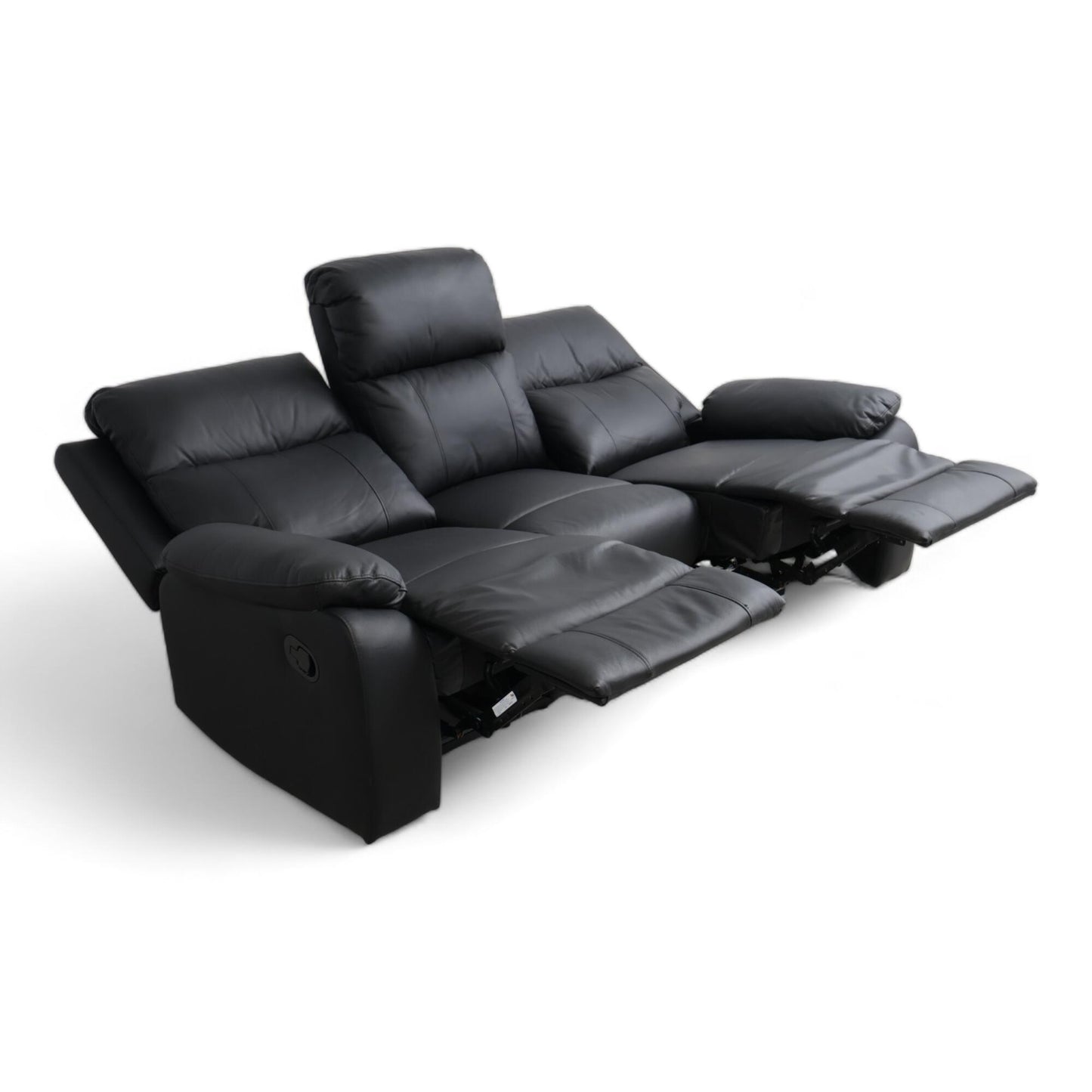 Nyrenset | Sort Mora recliner 3-seter i skinn