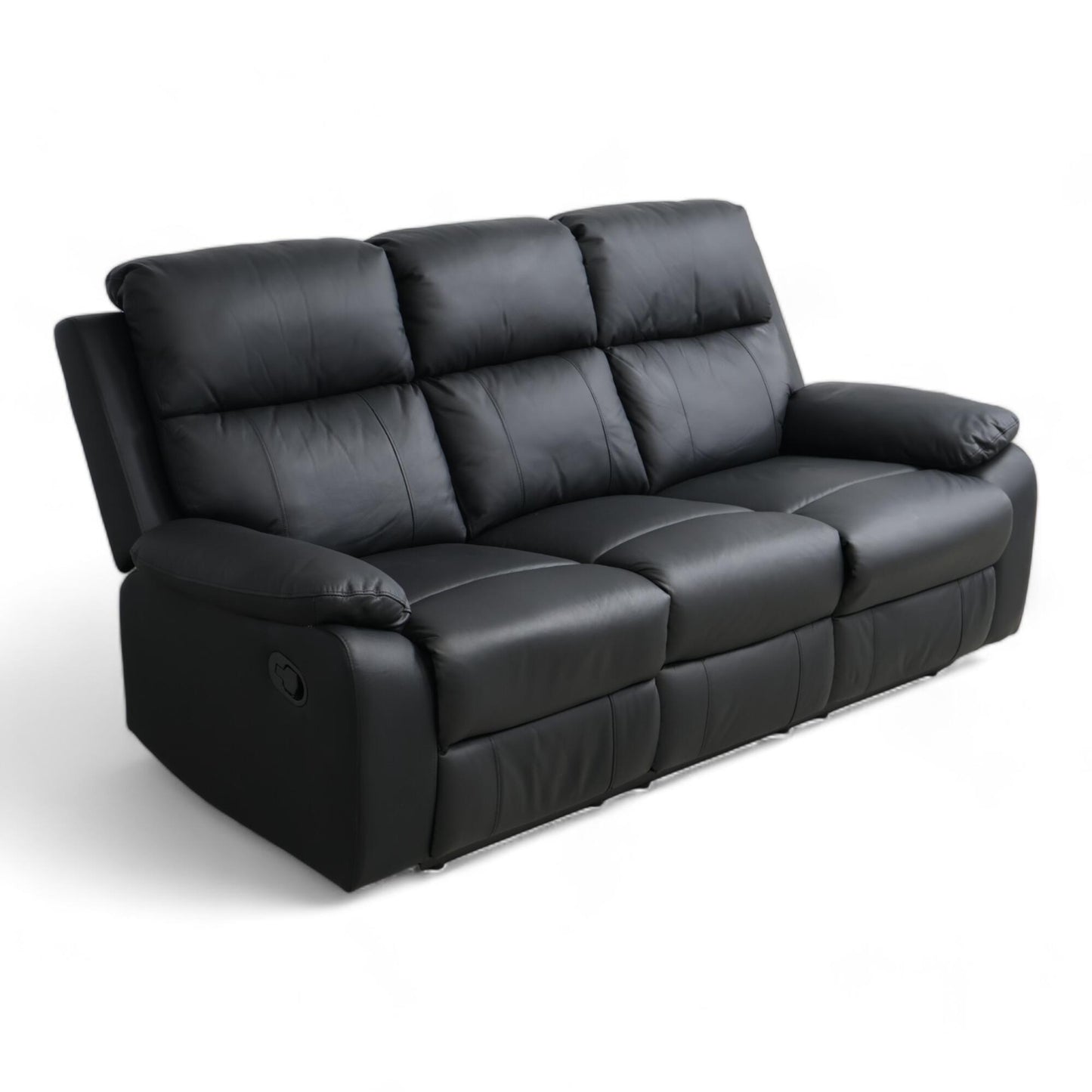 Nyrenset | Sort Mora recliner 3-seter i skinn