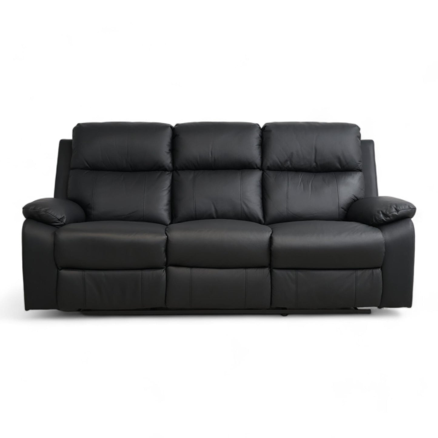 Nyrenset | Sort Mora recliner 3-seter i skinn