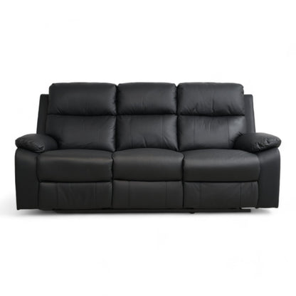 Nyrenset | Sort Mora recliner 3-seter i skinn