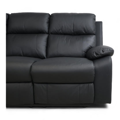 Nyrenset | Sort Mora recliner 3-seter i skinn