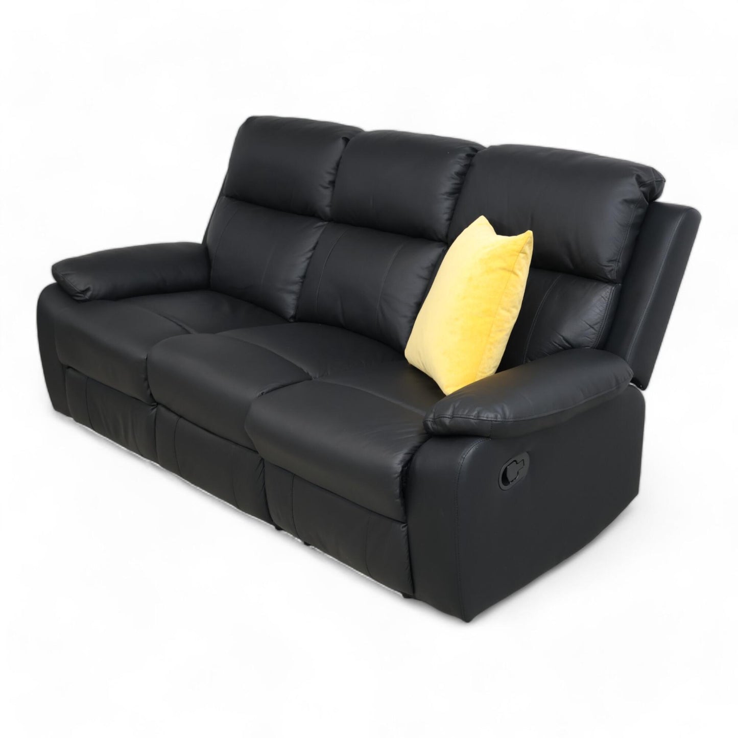 Nyrenset | Sort Mora recliner 3-seter i skinn