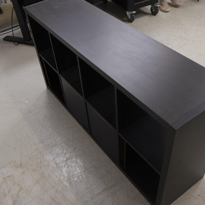 Nyrenset | IKEA Kallax TV-benk, Brunsvart med 4 innsatser