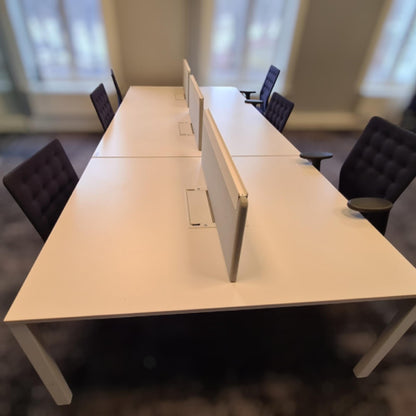 Vitra WorkIT kontorbord for 6 plasser i hvit, 240x160 cm