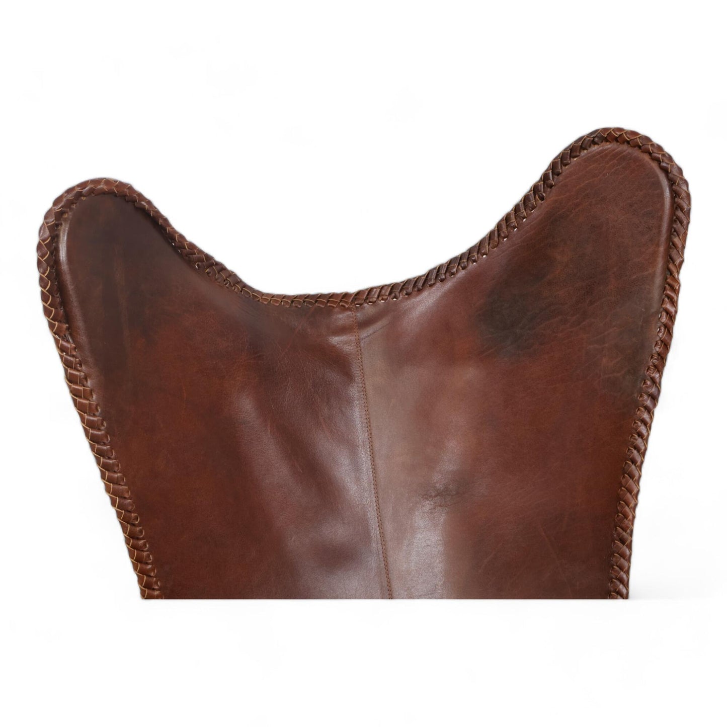 Nyrenset | Mørk brun lenestol "Butterfly chair" i skinn