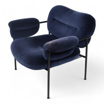 Nyrenset | Mørk blå Fogia Bollo lenestol i velur