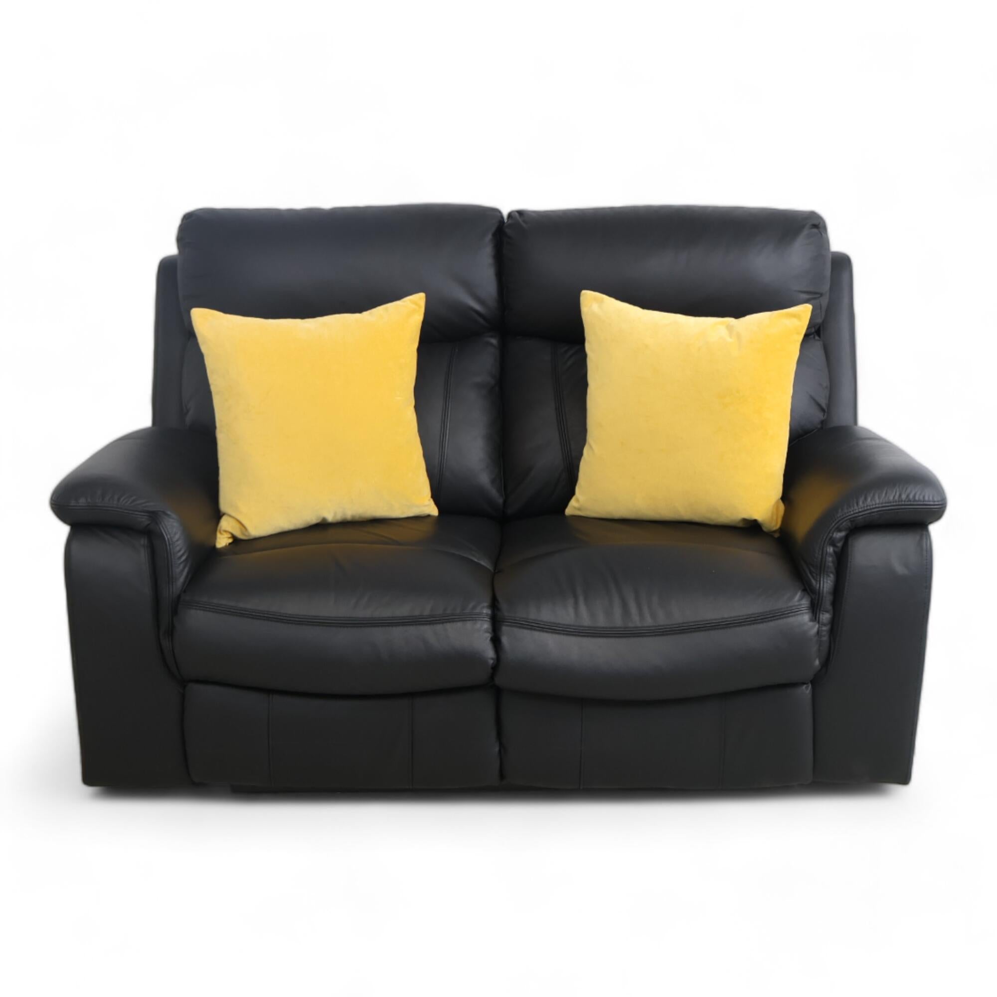 Nyrenset | Sort Mayfield 2-seter reclinersofa i Hud/PVC – Secundo
