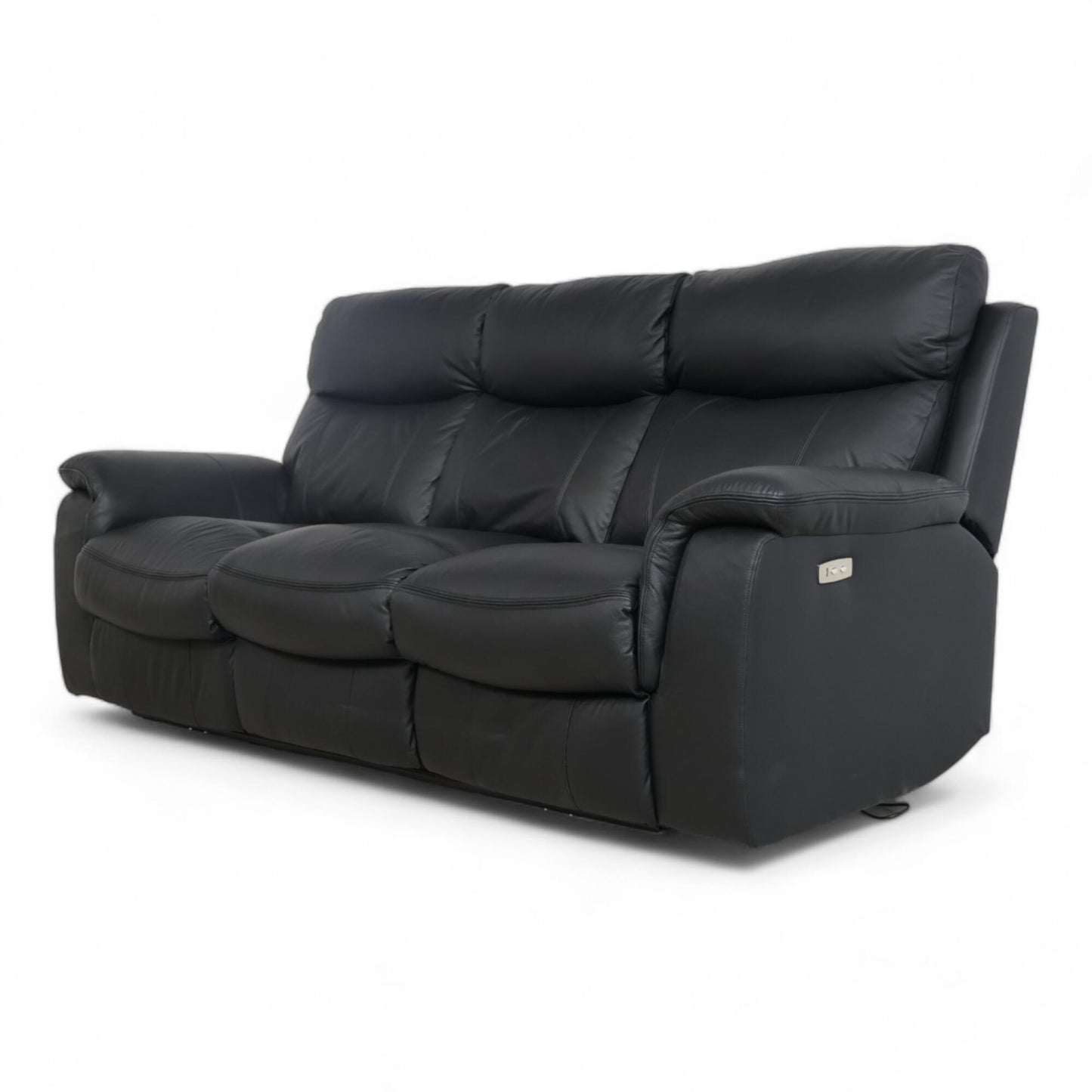 Nyrenset | Sort Mayfield 3-seter reclinersofa i Hud/PVC