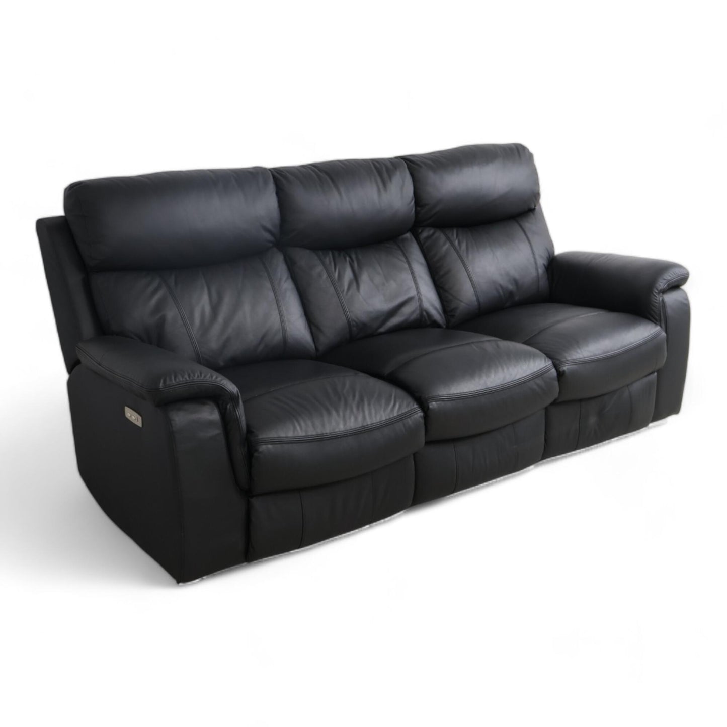 Nyrenset | Sort Mayfield 3-seter reclinersofa i Hud/PVC