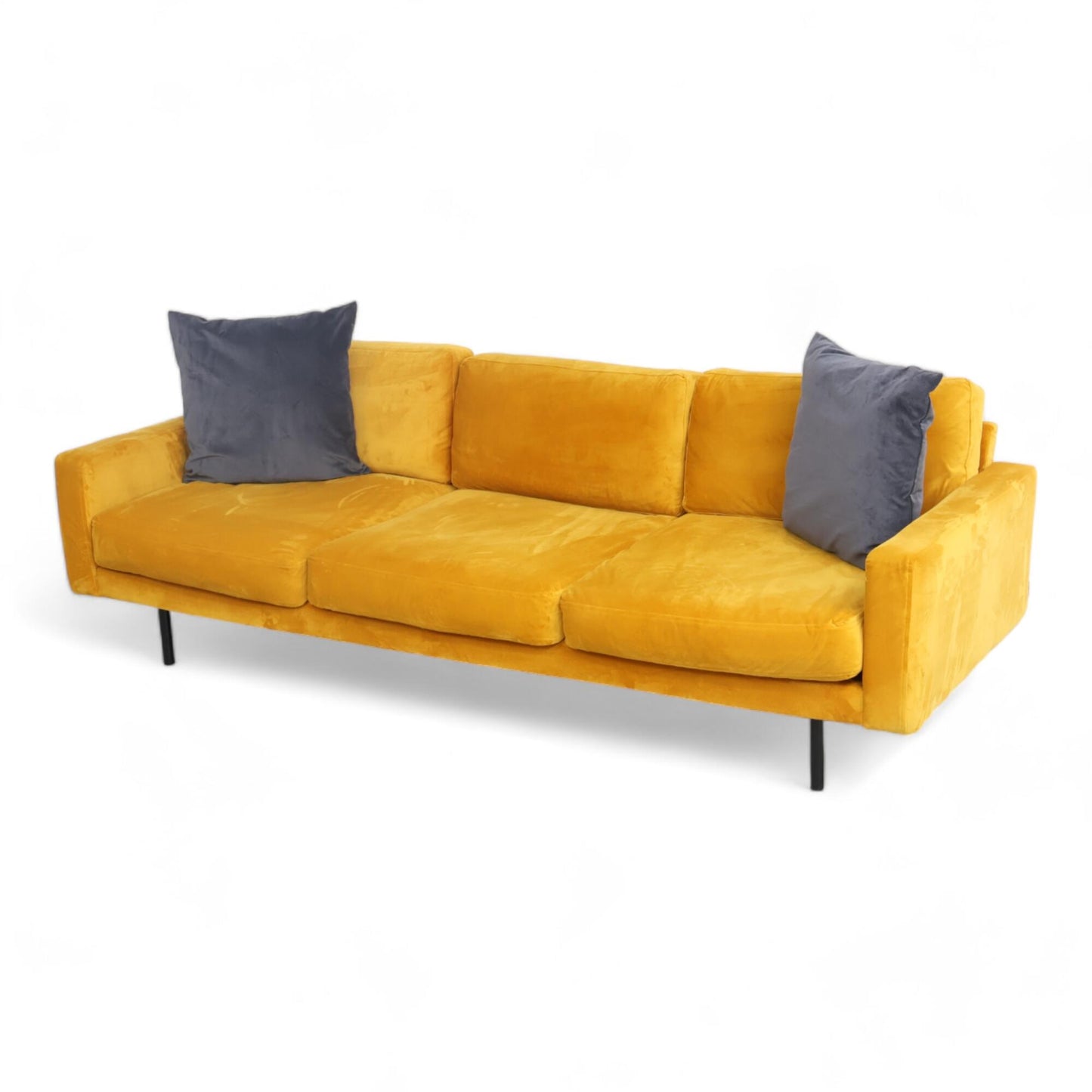 Nyrenset | Skeidar 3-seter sofa i gul velur