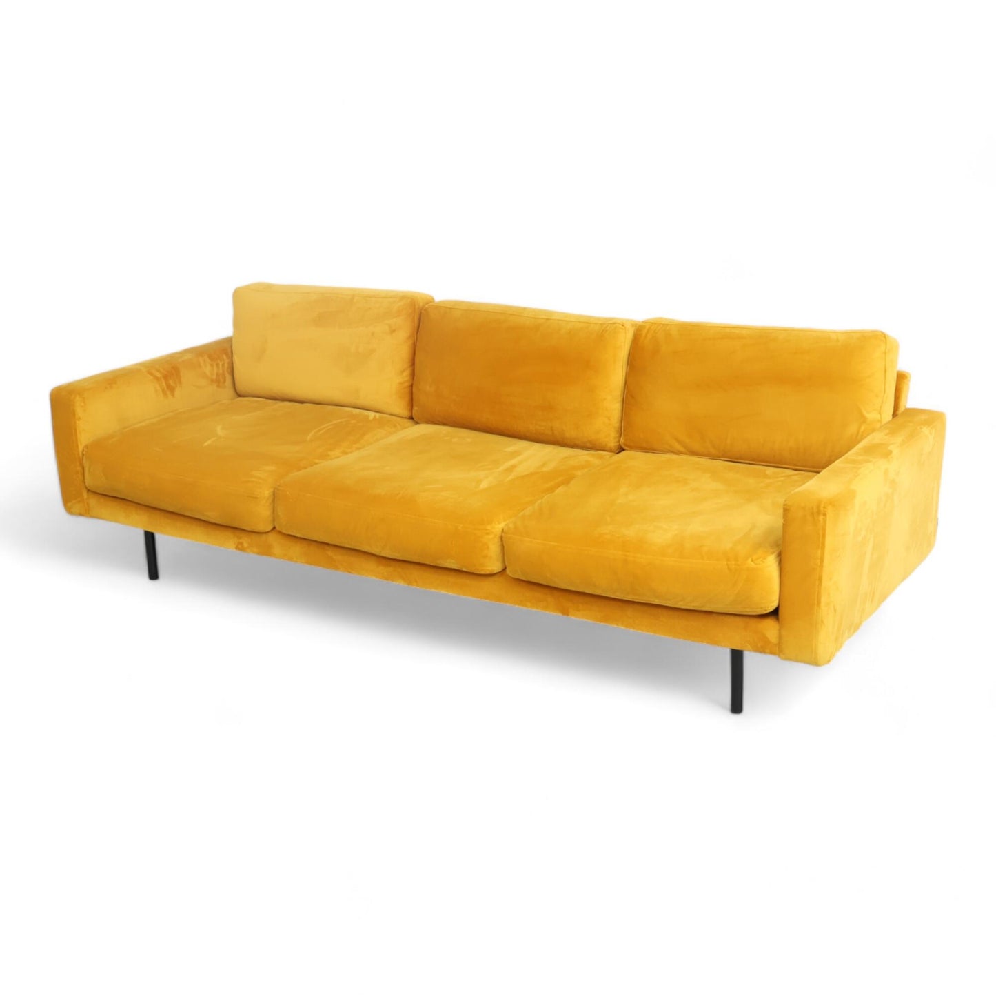 Nyrenset | Skeidar 3-seter sofa i gul velur