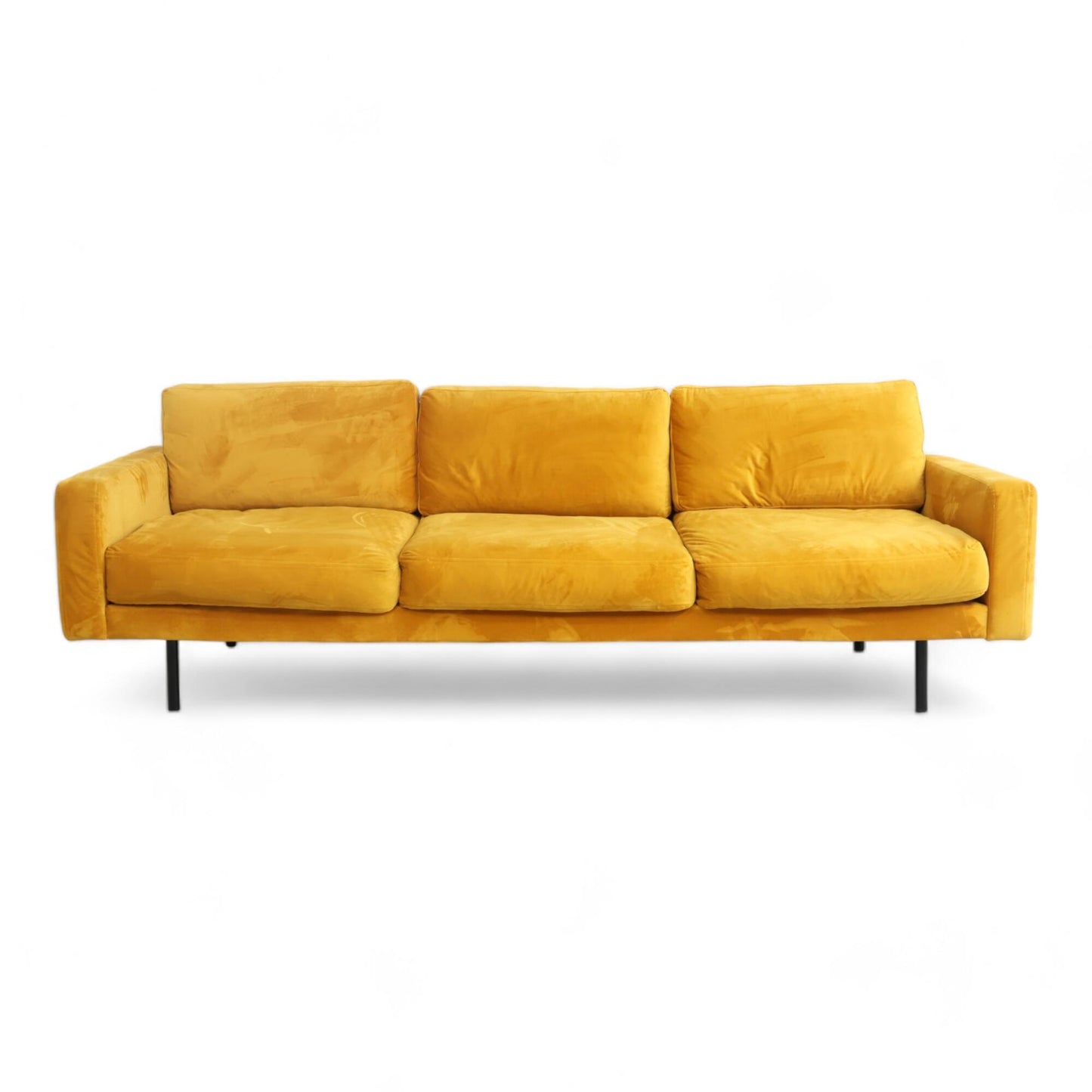 Nyrenset | Skeidar 3-seter sofa i gul velur