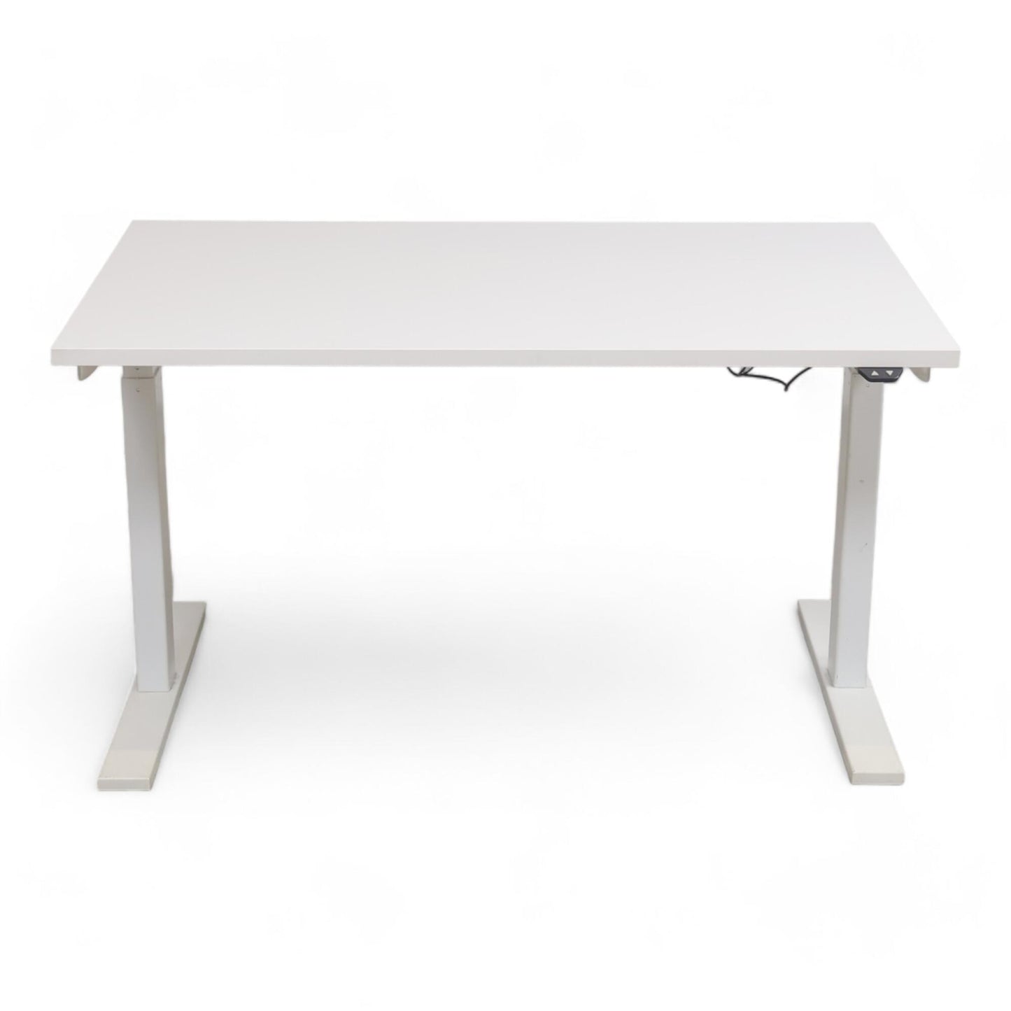 El hev/senk skrivebord i hvit, 120x80cm
